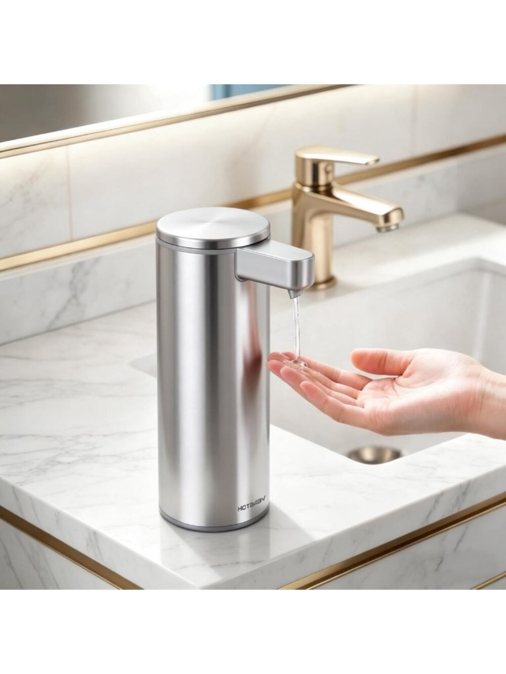Touchless Automatic Liquid Soap Dispenser - Rechargeable Stainless Steel Sensor